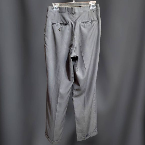 Vintage Men's Pleated Dress Pants, 30"x32", Gray - Picture 5 of 5